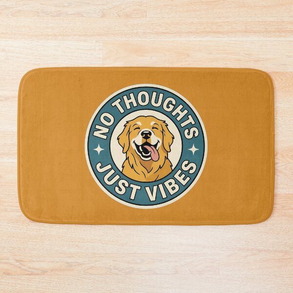 Item preview, No Thoughts Just Vibes Golden Retriever Badge designed and sold by DripCultureLab.