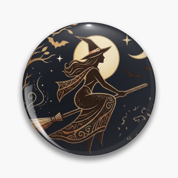 Item preview, Moonlit Witch on Broomstick Halloween Art designed and sold by BedheadBobShop.