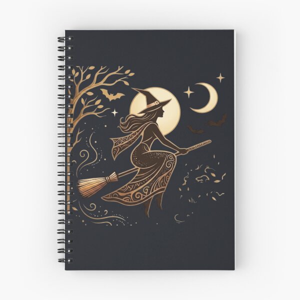 Item preview, Moonlit Witch on Broomstick Halloween Art designed and sold by BedheadBobShop.