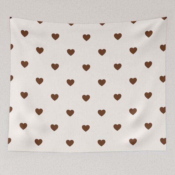 Item preview, Minimalist Brown Heart Pattern designed and sold by jianina-alondra.