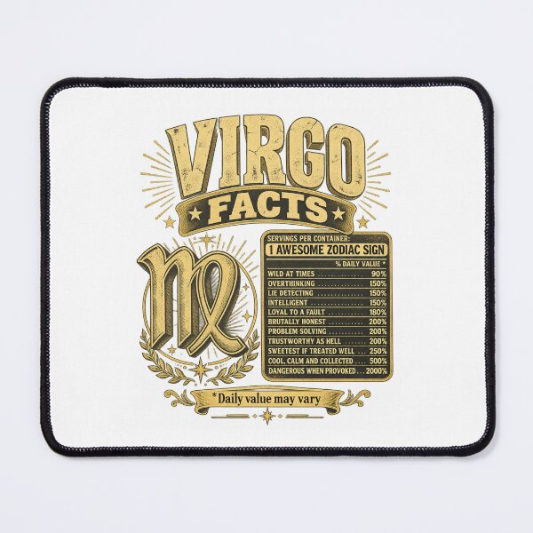 Item preview, Virgo Facts Nutrition Label Funny Zodiac Sign Astrology Design designed and sold by luffyShop1.