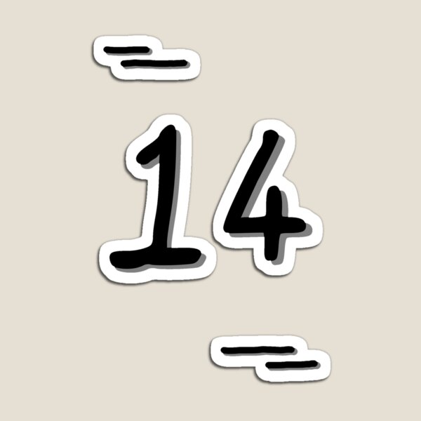 Item preview, Number 14 - Bold Black Artistic Numeral Design designed and sold by Dyche Studio.
