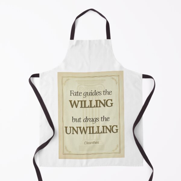 Item preview, Fate Guides the Willing but Drags the Unwilling - Cleanthes - Elegant Script Stoic Quote - Black and Gold Version designed and sold by Stoic Core.