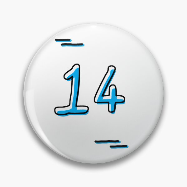 Item preview, Number 14 - Bold Blue Artistic Numeral Design designed and sold by Dyche Studio.