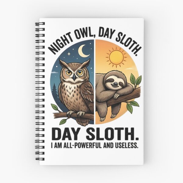 Item preview, Night Owl Day Sloth All Powerful And Useless designed and sold by Pyt27.