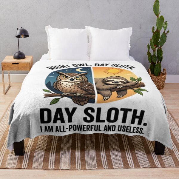 Item preview, Night Owl Day Sloth All Powerful And Useless designed and sold by Pyt27.