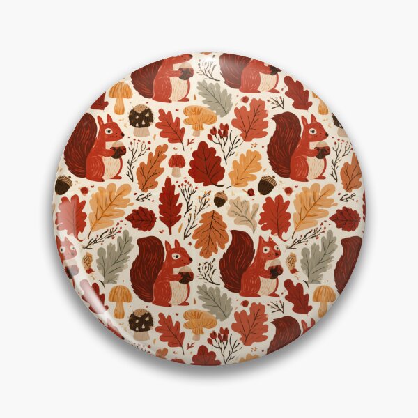 Item preview, Cozy Autumn Squirrels & Fall Leaves Pattern designed and sold by NicolasGlowArt.