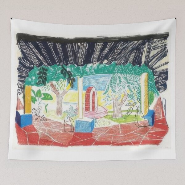 Item preview, David Hockney -  Views Of Hotel Well I - Signed Print by David Hockney undefinedr designed and sold by LILLIANSTRANGEy.