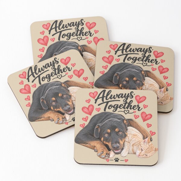 Item preview,  Always Together - Rottweiler and Ginger Cat Best Friends, designed and sold by PrintGo26.