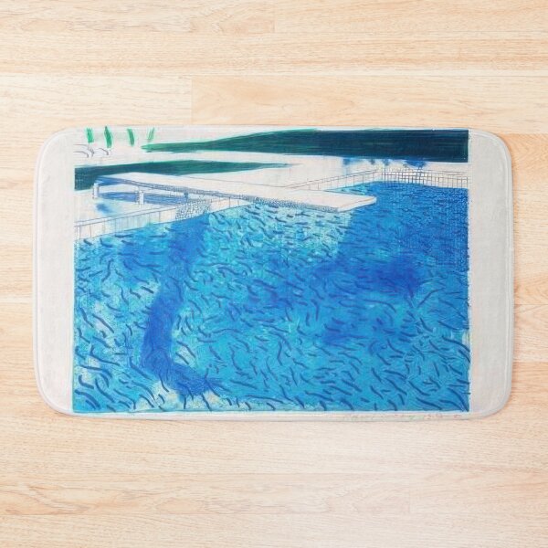 Item preview, David Hockney -  Lithograph Of Water Made Of Thick And Thin Lines And A Light Blue And A Dark Blue Wash - Signed Print by David Hockney undefinedr designed and sold by LILLIANSTRANGEy.