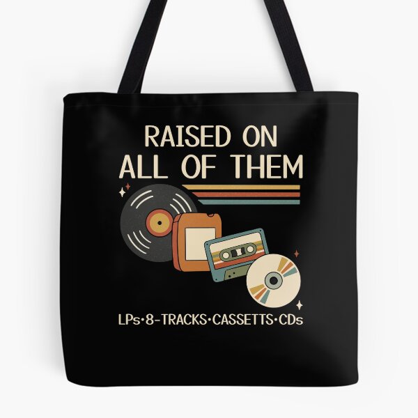 Item preview, Raised On All Of Them Retro Music Nostalgia designed and sold by FreshVibe Prints.