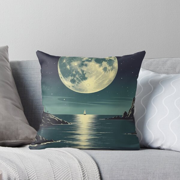 Item preview, Retro Full Moon Poster - Luminous Moon Craters Space Art designed and sold by Deep Field Prints.