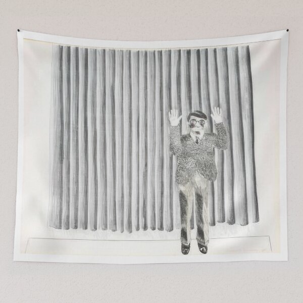Item preview, David Hockney -  Figure By A Curtain - Signed Print by David Hockney undefinedr designed and sold by LILLIANSTRANGEy.