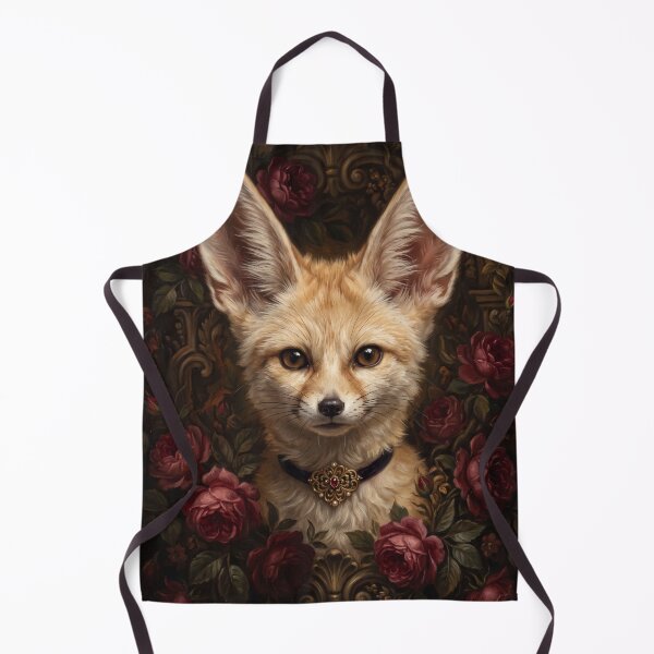 Item preview, Regal Fennec Fox Portrait with Ruby Brooch designed and sold by Real Beast Art.