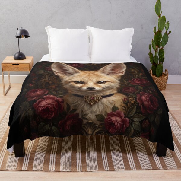 Item preview, Regal Fennec Fox Portrait with Ruby Brooch designed and sold by Real Beast Art.
