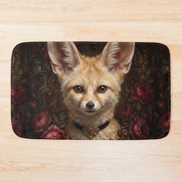 Item preview, Regal Fennec Fox Portrait with Ruby Brooch designed and sold by Real Beast Art.