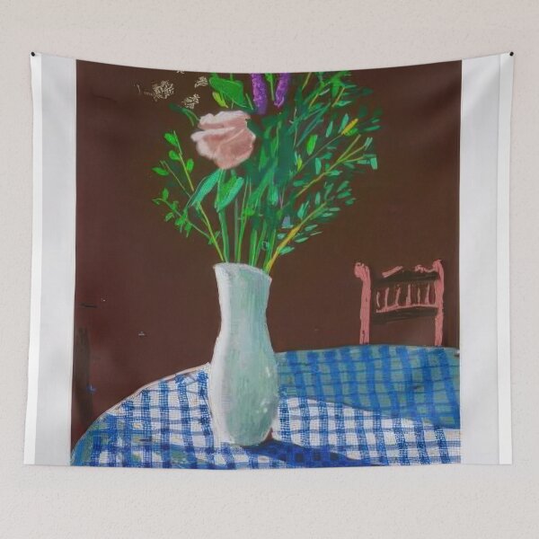 Item preview, David Hockney -  th February , Flowers In White Vase With Chair - Signed Print by David Hockney undefinedr designed and sold by LILLIANSTRANGEy.