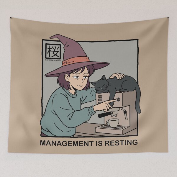 Item preview, Coffee Witch and Sleeping Cat designed and sold by SakuraHaven.