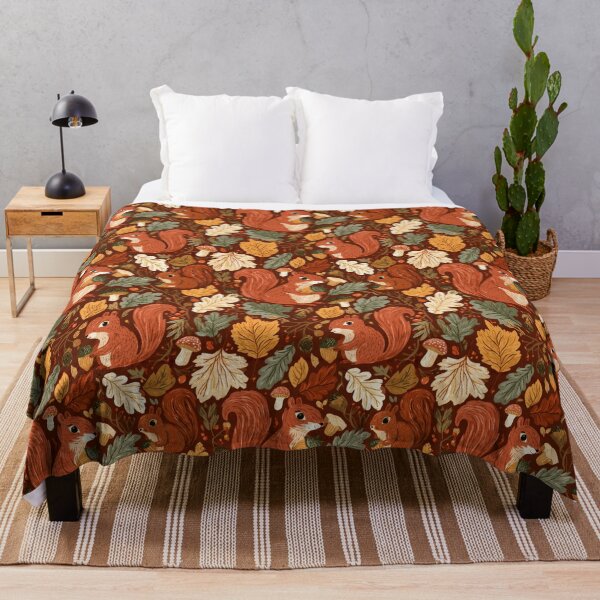 Item preview, Cute Squirrel Acorn Autumn Fall Woodland Pattern designed and sold by NicolasGlowArt.
