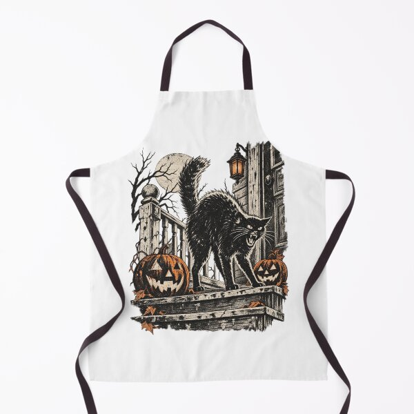 Item preview, Spooky Black Cat Arching Back Pumpkins Vintage Halloween Design designed and sold by luffyShop1.