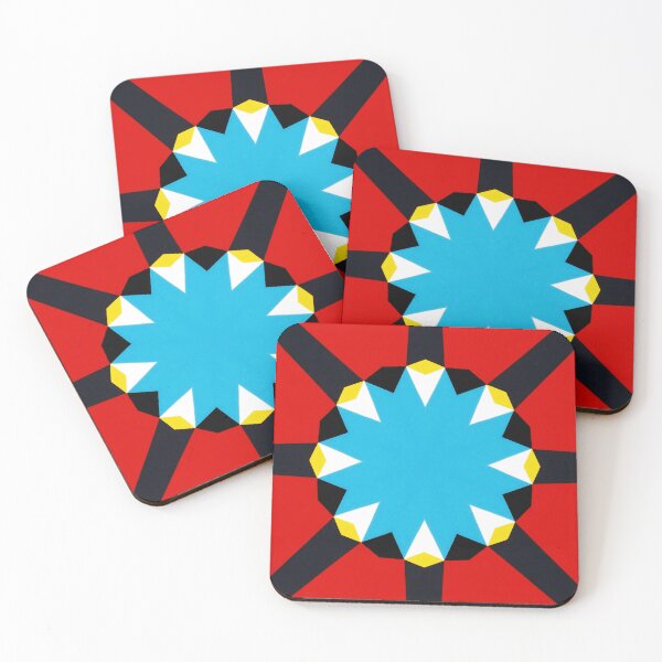 Item preview, Bold Red and Blue Geometric Starburst Tile Seamless Pattern designed and sold by lovelys-store.