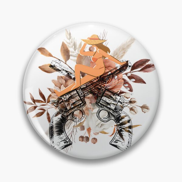 Item preview, Cowgirl with Guns Western Style Vintage Illustration designed and sold by hannahnormann.