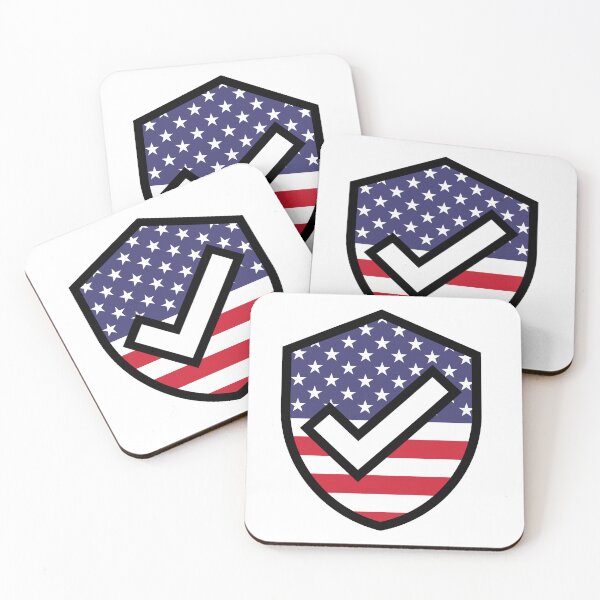 Item preview, American Flag Shield with Check Mark – Patriotic USA Protection and Victory Design designed and sold by RokaCircles.