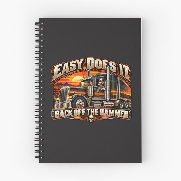 Item preview, Easy Does It Back Off The Hammer | Sunset Skeleton Trucker Art designed and sold by NomadForge.