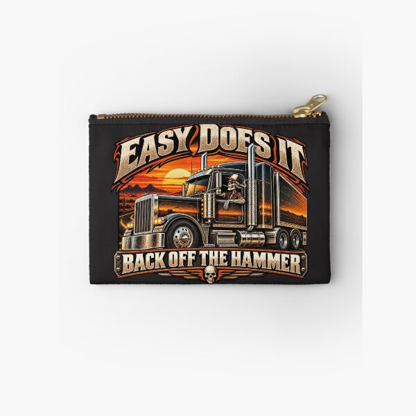 Item preview, Easy Does It Back Off The Hammer | Sunset Skeleton Trucker Art designed and sold by NomadForge.