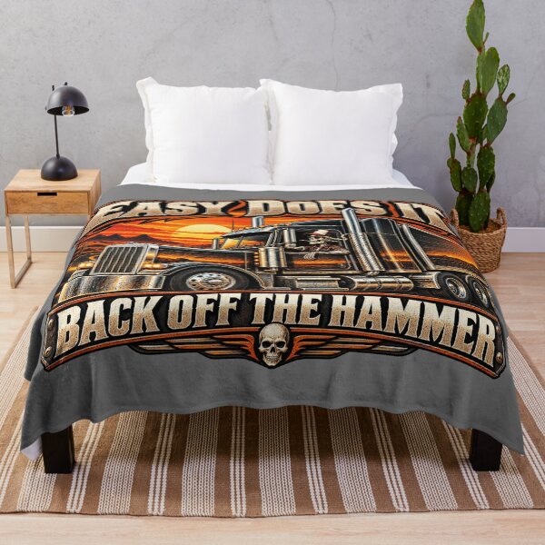 Item preview, Easy Does It Back Off The Hammer | Sunset Skeleton Trucker Art designed and sold by NomadForge.