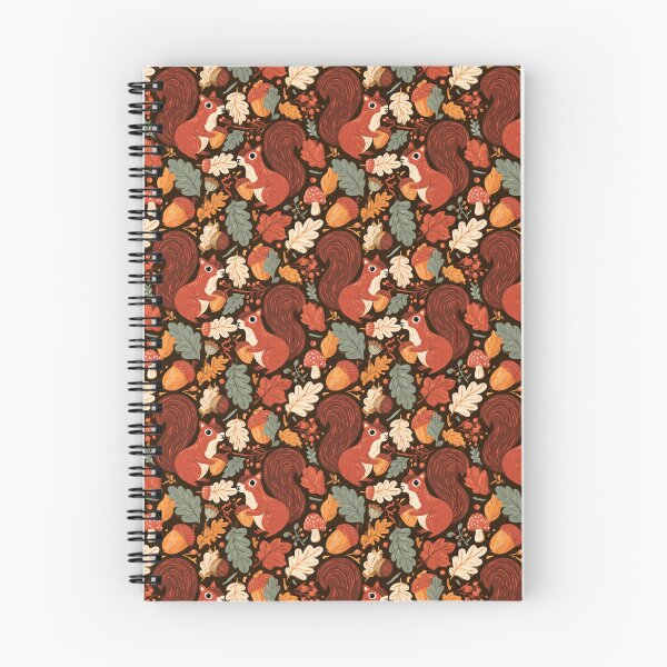 Item preview, Whimsical Squirrel Fall Leaves Acorn Autumn Pattern designed and sold by NicolasGlowArt.