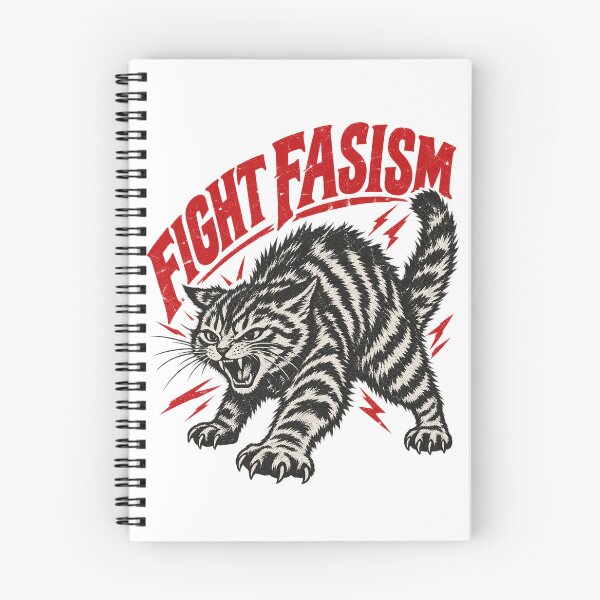 Item preview, Fight Fascism Retro Angry Cat Political Activism Design designed and sold by luffyShop1.