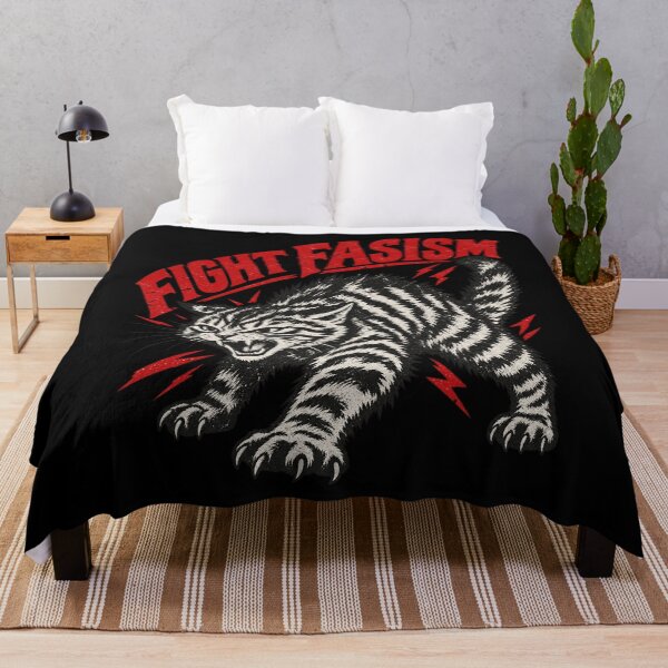 Item preview, Fight Fascism Retro Angry Cat Political Activism Design designed and sold by luffyShop1.