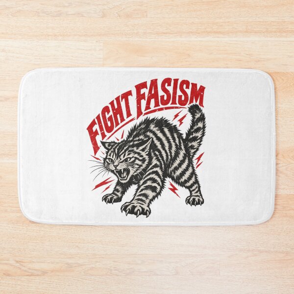 Item preview, Fight Fascism Retro Angry Cat Political Activism Design designed and sold by luffyShop1.