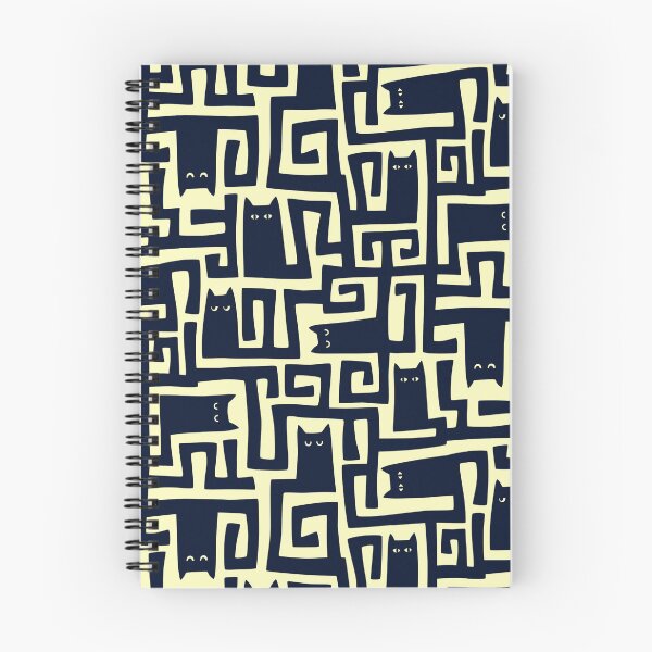 Item preview, Black Cat Maze Seamless Pattern – Geometric Cat Print designed and sold by frantuliuss.