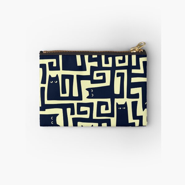 Item preview, Black Cat Maze Seamless Pattern – Geometric Cat Print designed and sold by frantuliuss.