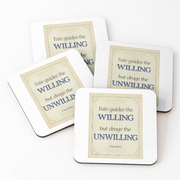 Item preview, Fate Guides the Willing but Drags the Unwilling - Cleanthes - Elegant Script Stoic Quote - Egyptiam Blue Version designed and sold by Stoic Core.