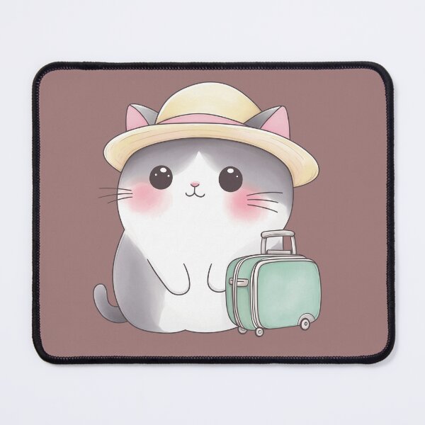 Item preview, Kawaii Travel Cat With Suitcase Summer Vacation designed and sold by NadinArtStudio.