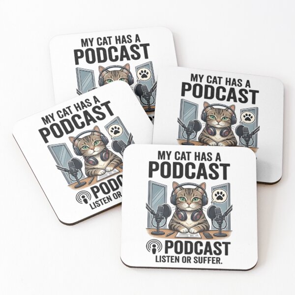 Item preview, My Cat Has A Podcast Funny Headphones Cat designed and sold by Pyt27.