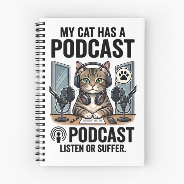 Item preview, My Cat Has A Podcast Funny Headphones Cat designed and sold by Pyt27.