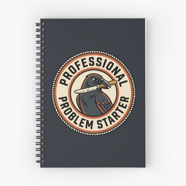 Item preview, Professional Problem Starter Sarcastic Crow Retro Badge designed and sold by DripCultureLab.