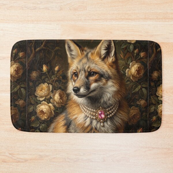 Item preview, Regal Fox Portrait with Pink Topaz Necklace designed and sold by Real Beast Art.