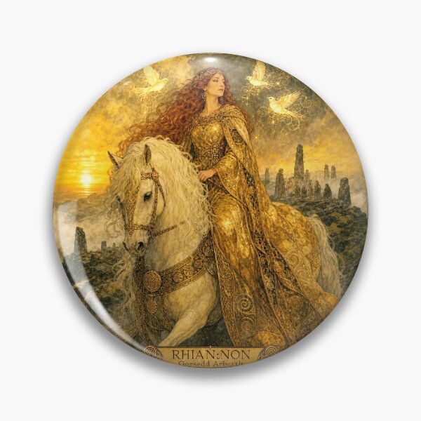 Item preview, Rhiannon at Gorsedd Arberth | A Celtic Vision of the Otherworld designed and sold by Stoneflower-Art.