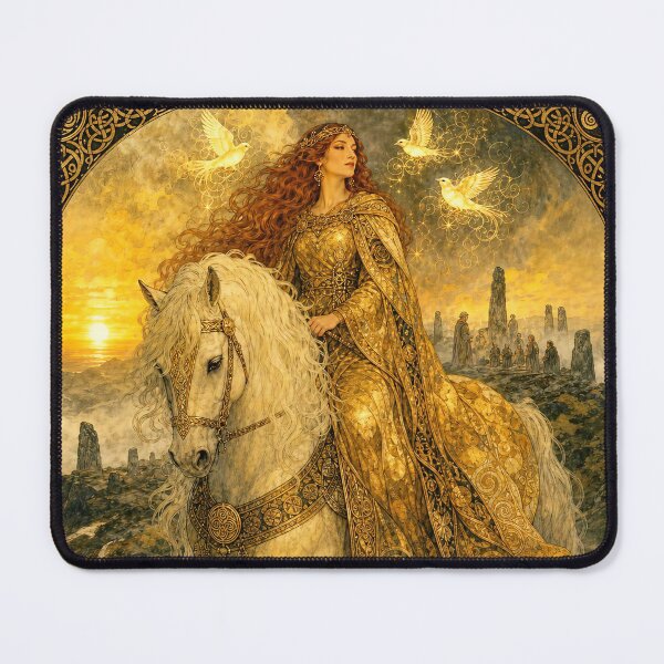 Item preview, Rhiannon at Gorsedd Arberth | A Celtic Vision of the Otherworld designed and sold by Stoneflower-Art.