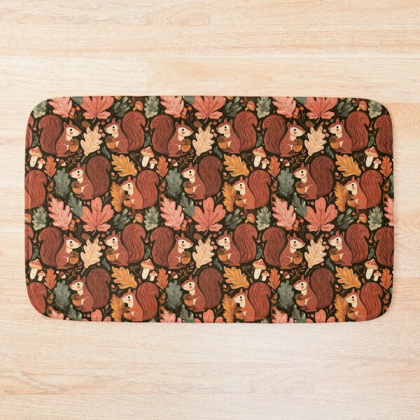 Item preview, Cute Squirrel Autumn Leaves Acorn Fall Pattern designed and sold by NicolasGlowArt.