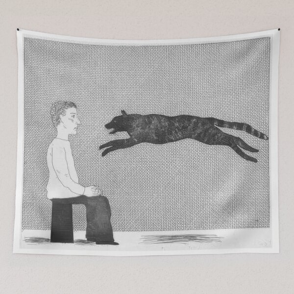 Item preview, David Hockney -  A Black Cat Leaping - Signed Print by David Hockney undefinedr designed and sold by LILLIANSTRANGEy.