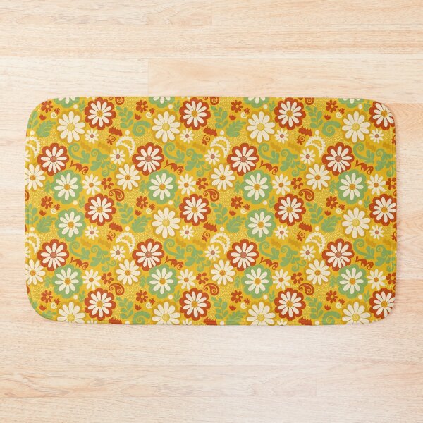 Item preview, Retro Mustard Daisy Floral Pattern designed and sold by PunchDrop.