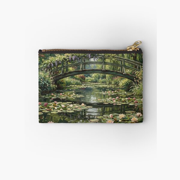 Item preview, Cottage Garden Water Lily Pond & Bridge Oil Painting designed and sold by SOUFIANE1991.