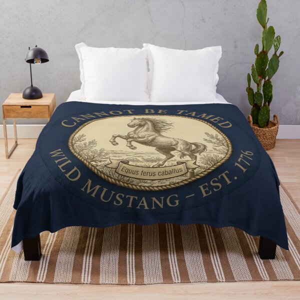 Item preview, Cannot Be Tamed American Mustang Humor Badge designed and sold by CalmCapy Co.