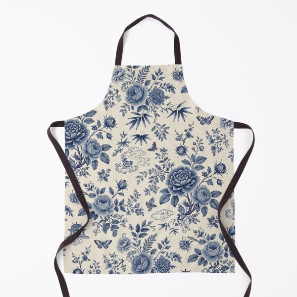 Item preview, Blue Chinoiserie Floral & Pagoda Pattern designed and sold by PunchDrop.